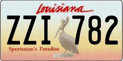 LA license plate ZZI782