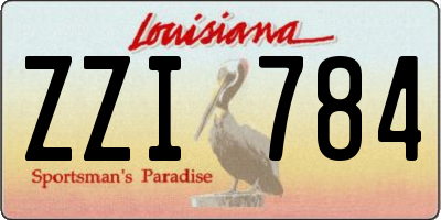 LA license plate ZZI784