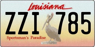 LA license plate ZZI785