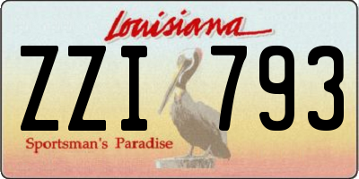LA license plate ZZI793