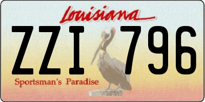 LA license plate ZZI796