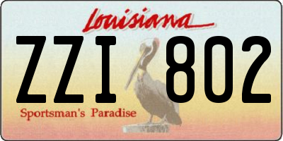LA license plate ZZI802