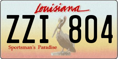 LA license plate ZZI804