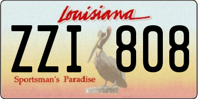 LA license plate ZZI808