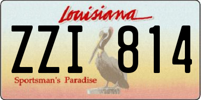 LA license plate ZZI814