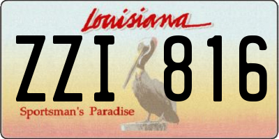 LA license plate ZZI816