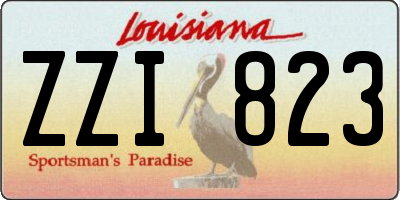 LA license plate ZZI823