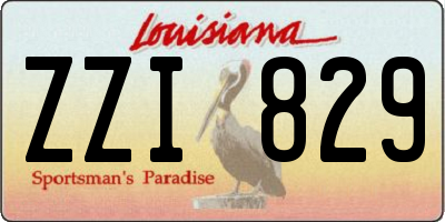 LA license plate ZZI829