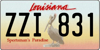 LA license plate ZZI831