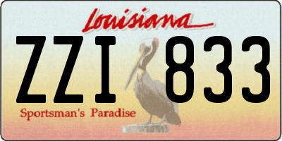 LA license plate ZZI833