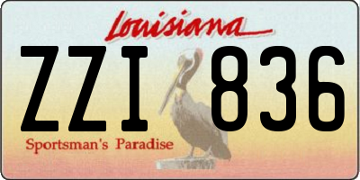 LA license plate ZZI836