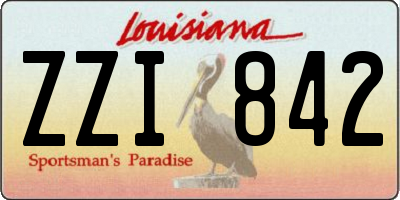 LA license plate ZZI842