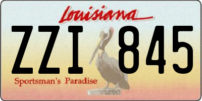 LA license plate ZZI845