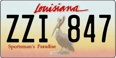 LA license plate ZZI847