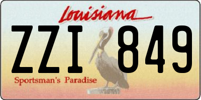 LA license plate ZZI849