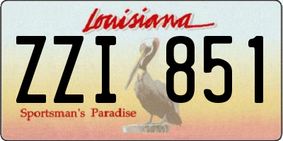 LA license plate ZZI851