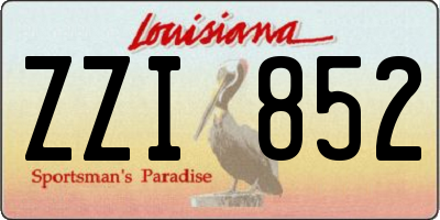 LA license plate ZZI852