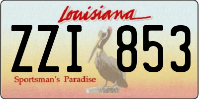 LA license plate ZZI853
