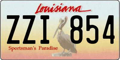 LA license plate ZZI854