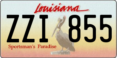 LA license plate ZZI855