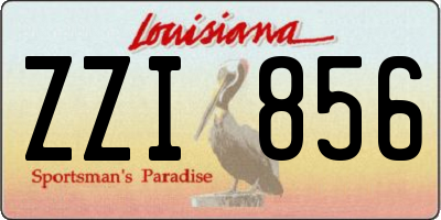 LA license plate ZZI856