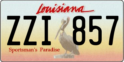 LA license plate ZZI857