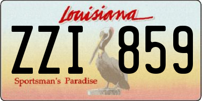 LA license plate ZZI859