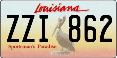 LA license plate ZZI862