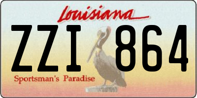 LA license plate ZZI864