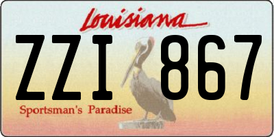 LA license plate ZZI867