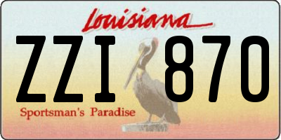 LA license plate ZZI870