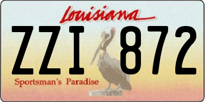 LA license plate ZZI872