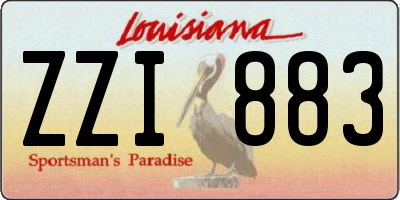 LA license plate ZZI883