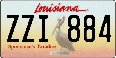 LA license plate ZZI884