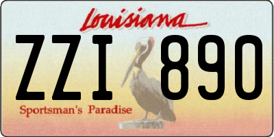 LA license plate ZZI890