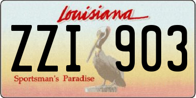 LA license plate ZZI903