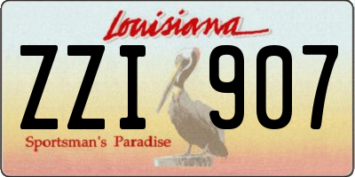 LA license plate ZZI907