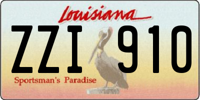 LA license plate ZZI910
