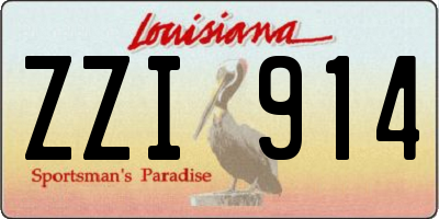 LA license plate ZZI914