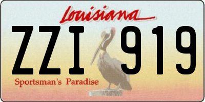 LA license plate ZZI919
