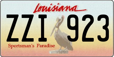 LA license plate ZZI923