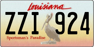 LA license plate ZZI924