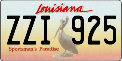 LA license plate ZZI925