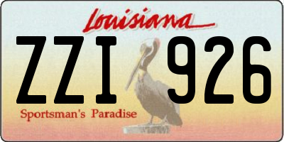 LA license plate ZZI926