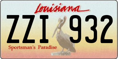 LA license plate ZZI932
