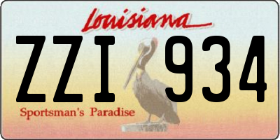 LA license plate ZZI934