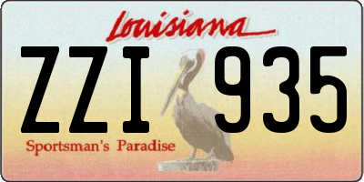 LA license plate ZZI935