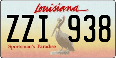 LA license plate ZZI938