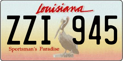 LA license plate ZZI945