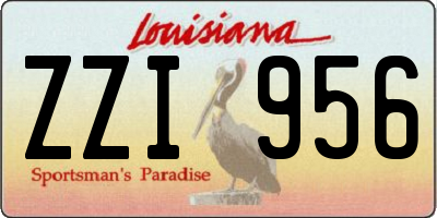 LA license plate ZZI956